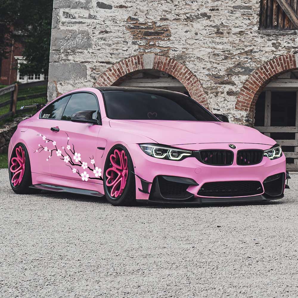 Sakura Cherry Blossom Vehicle Door Sticker | Durable Vinyl – Bad