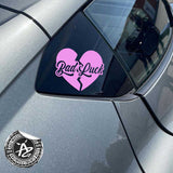 BAD Luck Broken Heart Vehicle Decal