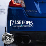 False Hopes Simple Window Broken Heart Decal