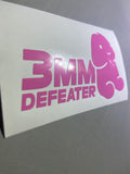 3mm Defeater Small Dick Funny Prank Vehicle Taillight Decal