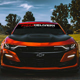 Pizza Delivery Funny Car Windshield Banner