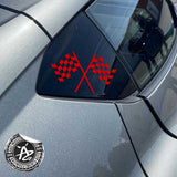 Race Flags Tuner Car Vehicle Decal