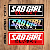 Sad Girl JDM Japanese Car Decal