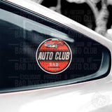 Classic car retro style sticker on car window by Bad Investments Auto