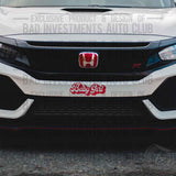 Baby Girl reverse cut retro style sticker shown in red on Honda car front bumper