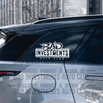 Bad Investments OG Auto Club Logo sticker on SUV window