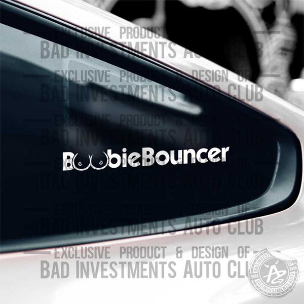 2PCS Boobie Bounce Rated Emblem Decals,Boobie Edition 3D Metal Letter  Chrome Car Badge 3M Material Stickers(Silver/Black), Emblems -  Canada