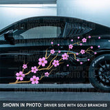 2-Door decal mockup of a Cherry Blossom Sakura flower sticker design by Bad Investments Auto