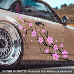 2-Door decal mockup of a Cherry Blossom Sakura flower sticker design by Bad Investments Auto