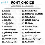 Font choices page 1