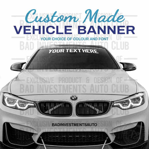 Custom Vehicle Banner with your submitted lettering and design