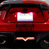 Funny "Don't Honk Unless You've Got Time To Fight" sticker on Scion car bumper by Bad Investments Auto