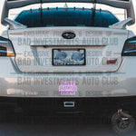 Leave Me Alone Roses sticker on Subaru car rear bumper by Bad Investments Auto