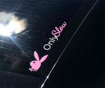 "Only Slow" funny JDM sticker on car rear windshield by Bad Investments Auto