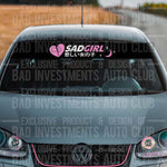 "Sad Girl Broken Heart with Moon and Stars" windshield sticker design on front of VW car