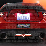 Send Nudes with English and Japanese lettering sticker on Scion car bumper