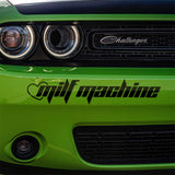 Milf Machine sticker design with a heart on front Challenger car